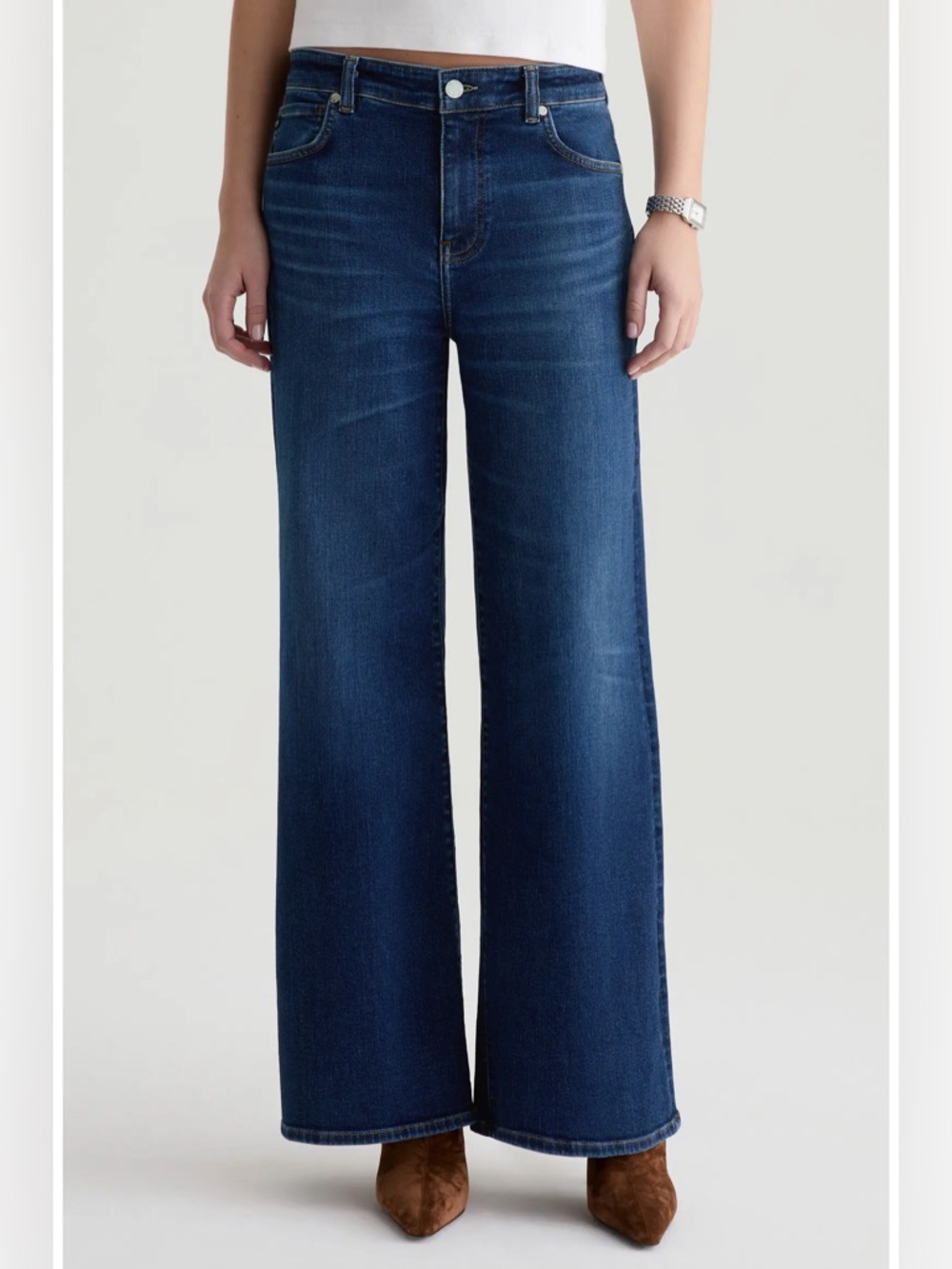 AG Adriano Goldschmied Saige High Waist Wide-Leg Jeans Outspoken 31” Inseam NWOT